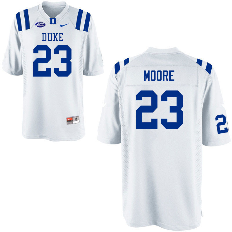Men #23 Terry Moore Duke Blue Devils College Football Jerseys Sale-White
